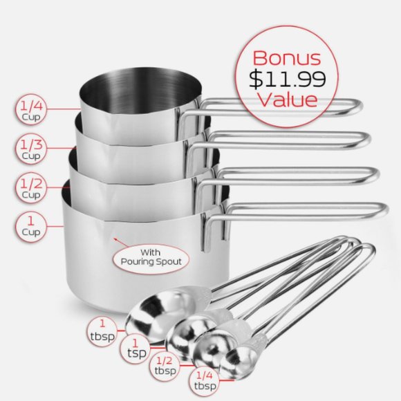 Mixing Bowls 14 Piece Bowl Set with Measuring Cups and Spoons - Picture 4 of 8